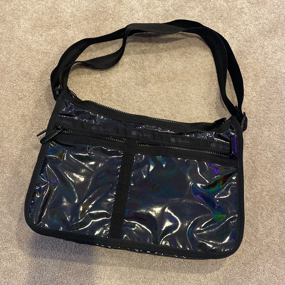 LeSportSac Black HalographIc Bag